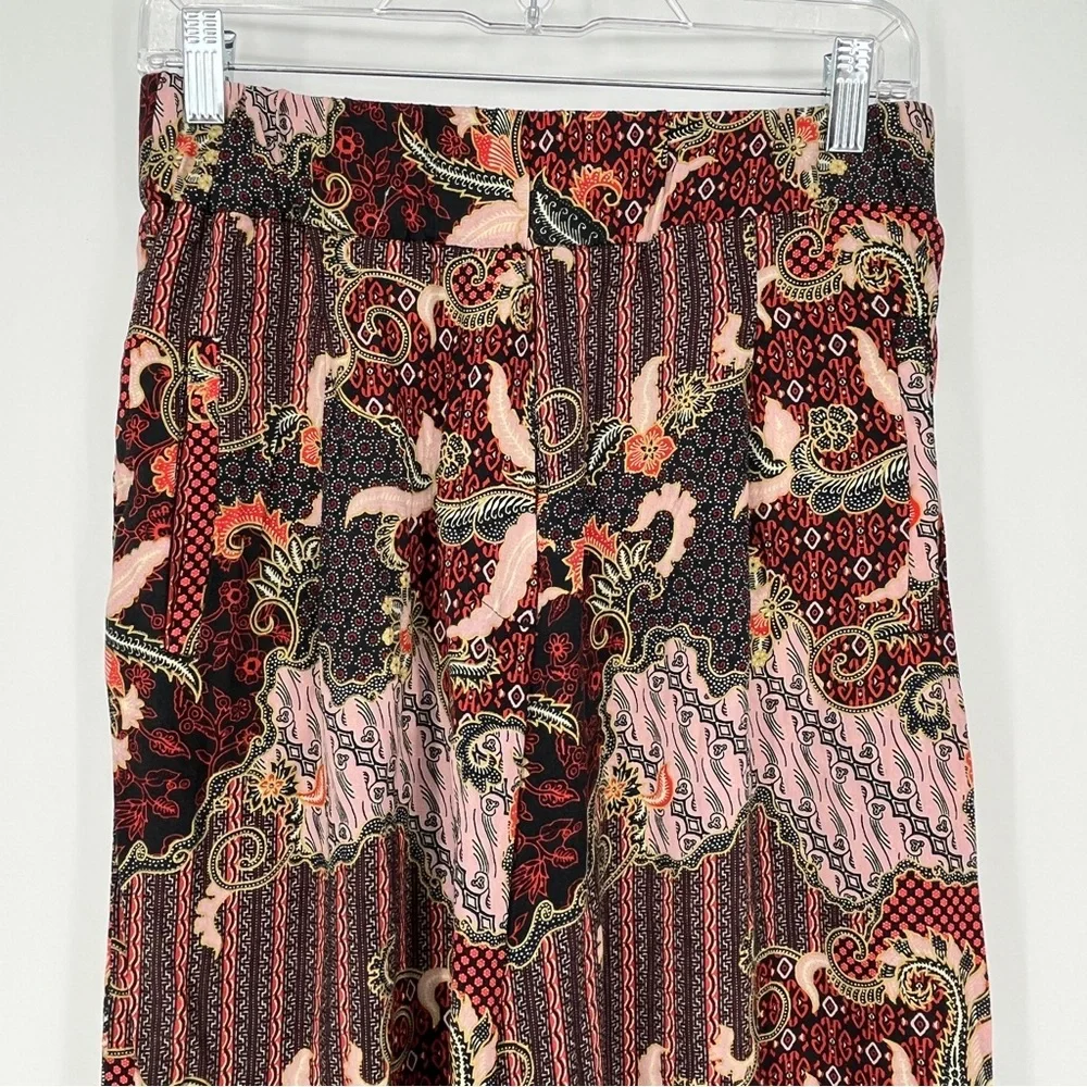 Myth Wide Leg Pullon Pants Made in Italy Colorful Hippy Bohemian Elastic Size 6 - Picture 5 of 7